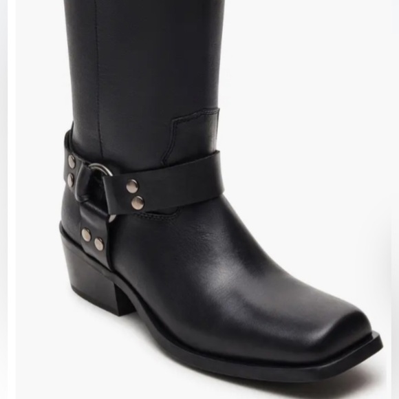 ◼️Steve Madden◼️Women’s Ruskin Engineer Black Heeled Boots  NWT - Picture 3 of 12